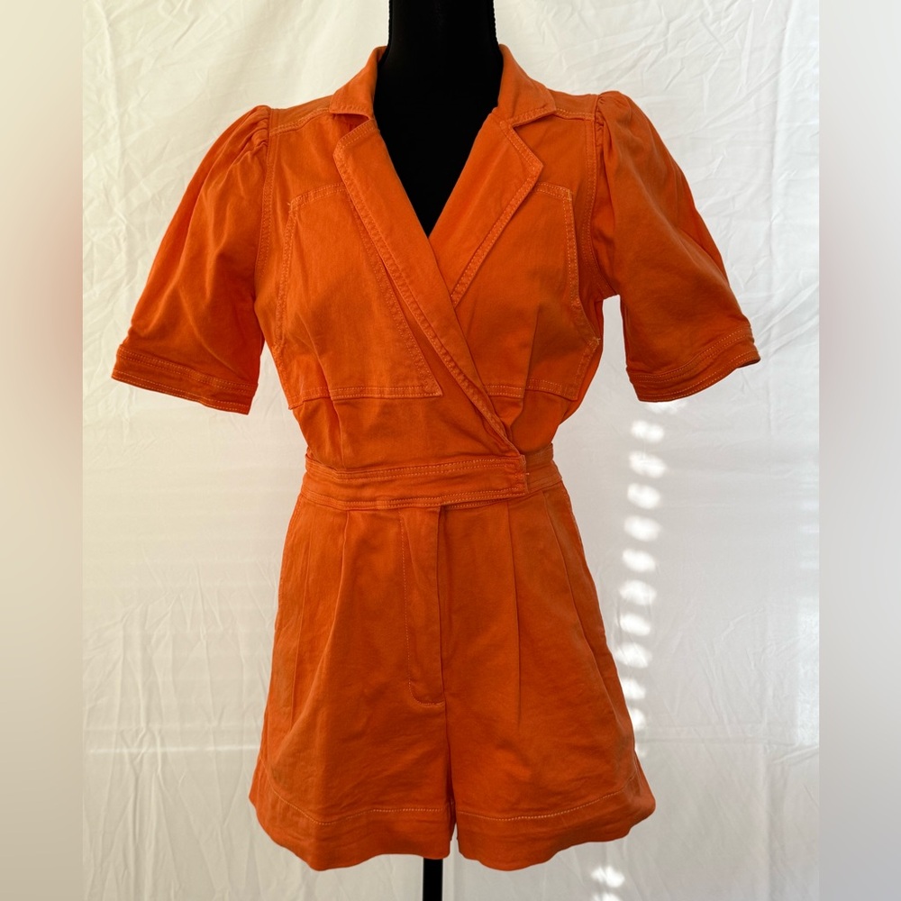 Orange Denim Women's Romper